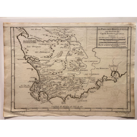 Le pays des Hottentots aux environs du Cap de Bonne Epérance , Bellin 1746-1789.