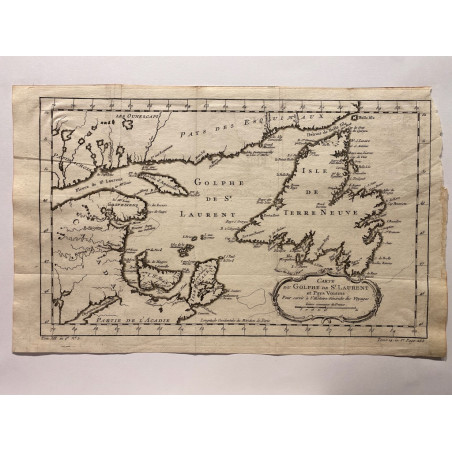 Carte du golfe de St Laurent et pays voisins , Bellin 1746-1789.