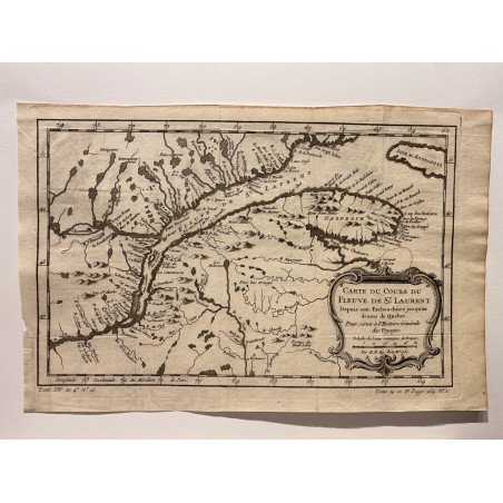 Carte du cours du fleuve St Laurent depuis son embouchure... , Bellin 1746-1789.