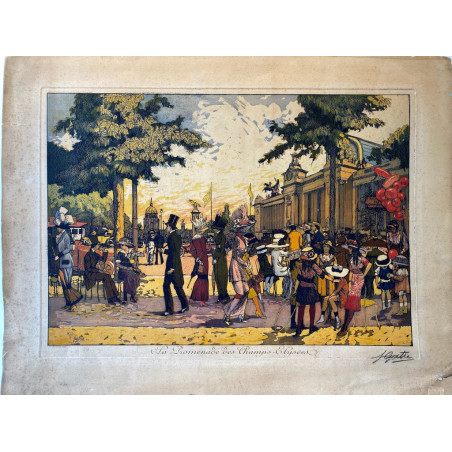 La promenade des Champs Elysées, 1910