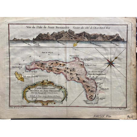 Carte particulière de l'isle de Juan Fernandes, Nicolas Bellin , 1760