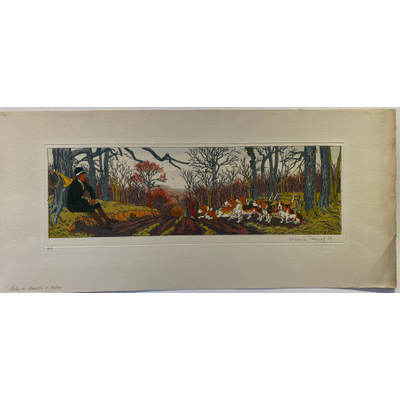 Relais de bassets d'Artois, Maurice Taquoy,1909.