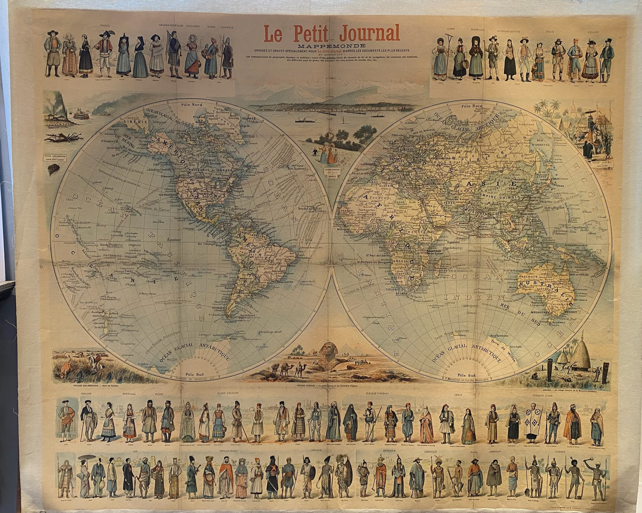 1900 Le Petit Journal Mappemonde