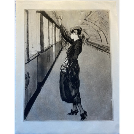 Etienne Drian, la femme et la guerre, 1920, le métro.