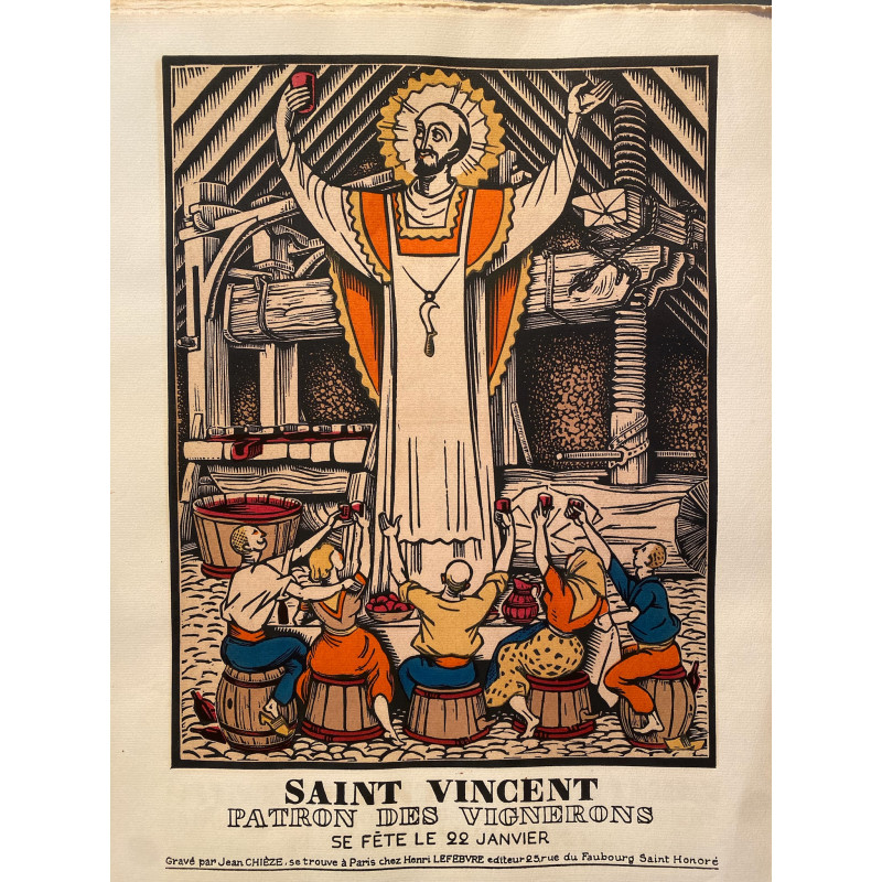 Aperçu du produit: Saint Vincent, patron des vignerons , Jean Chièze, 1940.