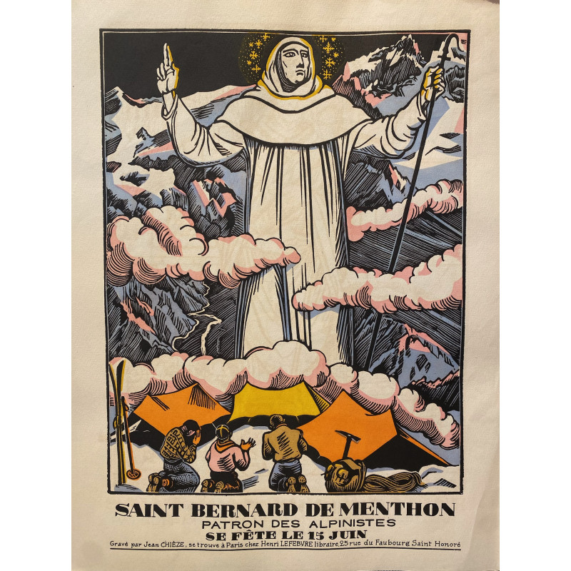 Aperçu du produit: Saint Bernard de Menthon, patron des alpinistes , Jean Chièze, 1940.