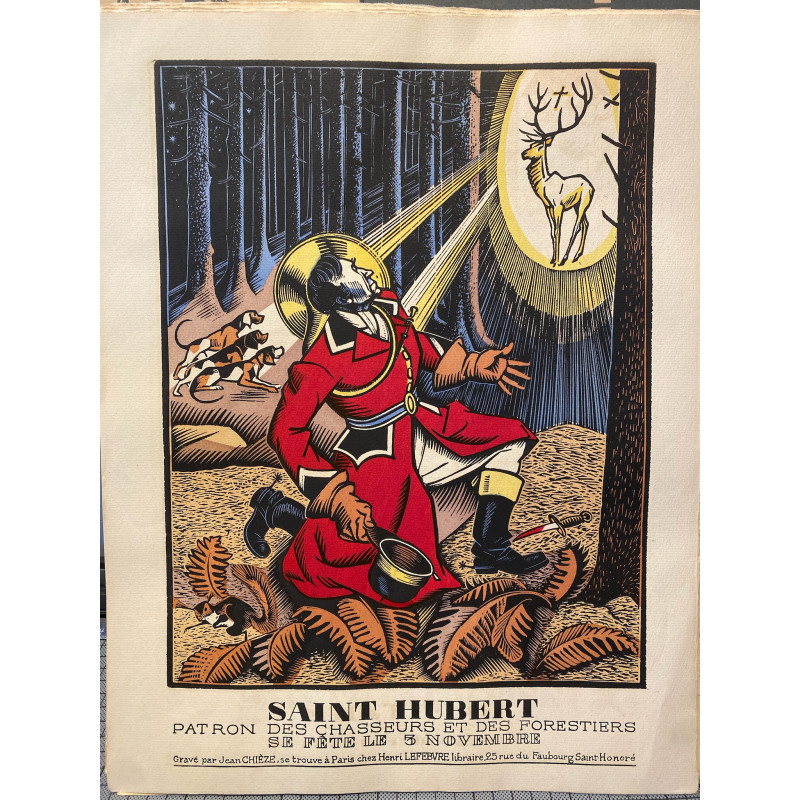 Aperçu du produit: Saint Hubert, patron des chasseurs et des forestiers , Jean Chièze, 1940.