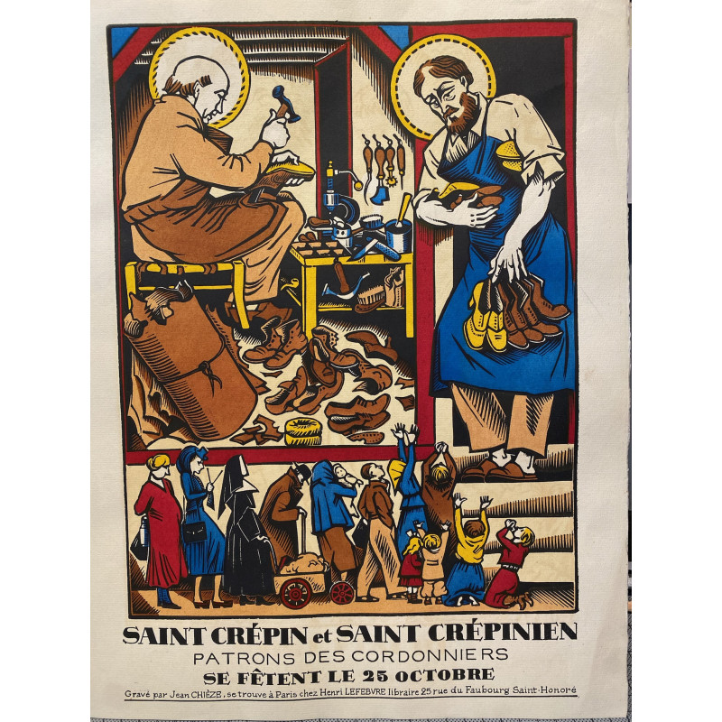 Aperçu du produit: Saint Crépin et Saint Crépinien, patron des cordonniers , Jean Chièze, 1940.